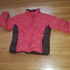 Columbia jacket. Reversible. Coat warm Red brown